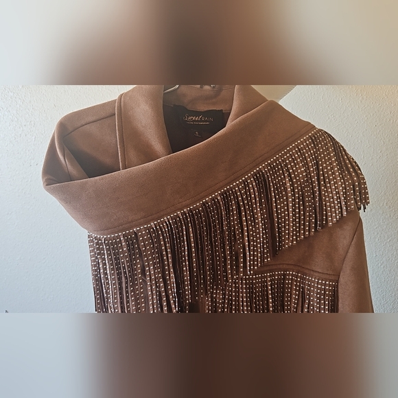 Faux suede fringed western style jacket - Picture 3 of 3